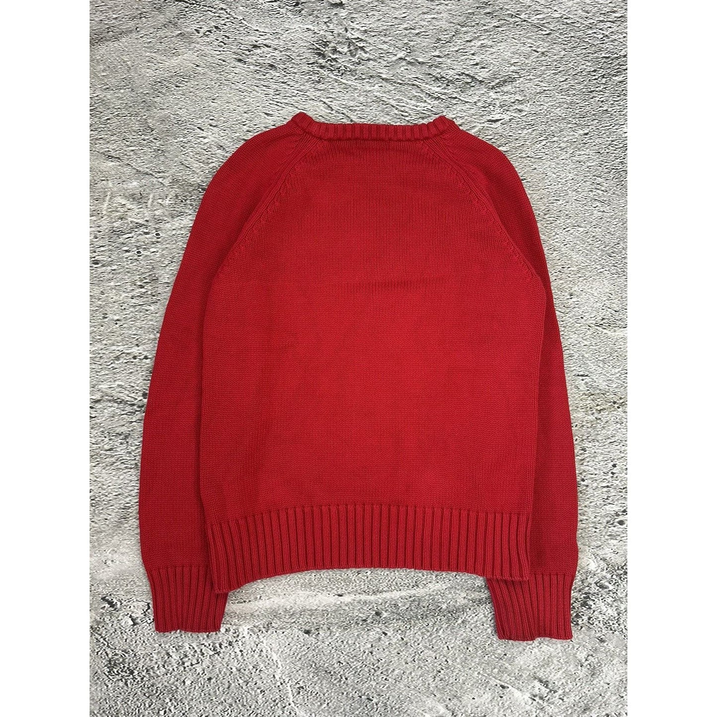 Polo Ralph Lauren flag big logo USA sweater vintage knit red