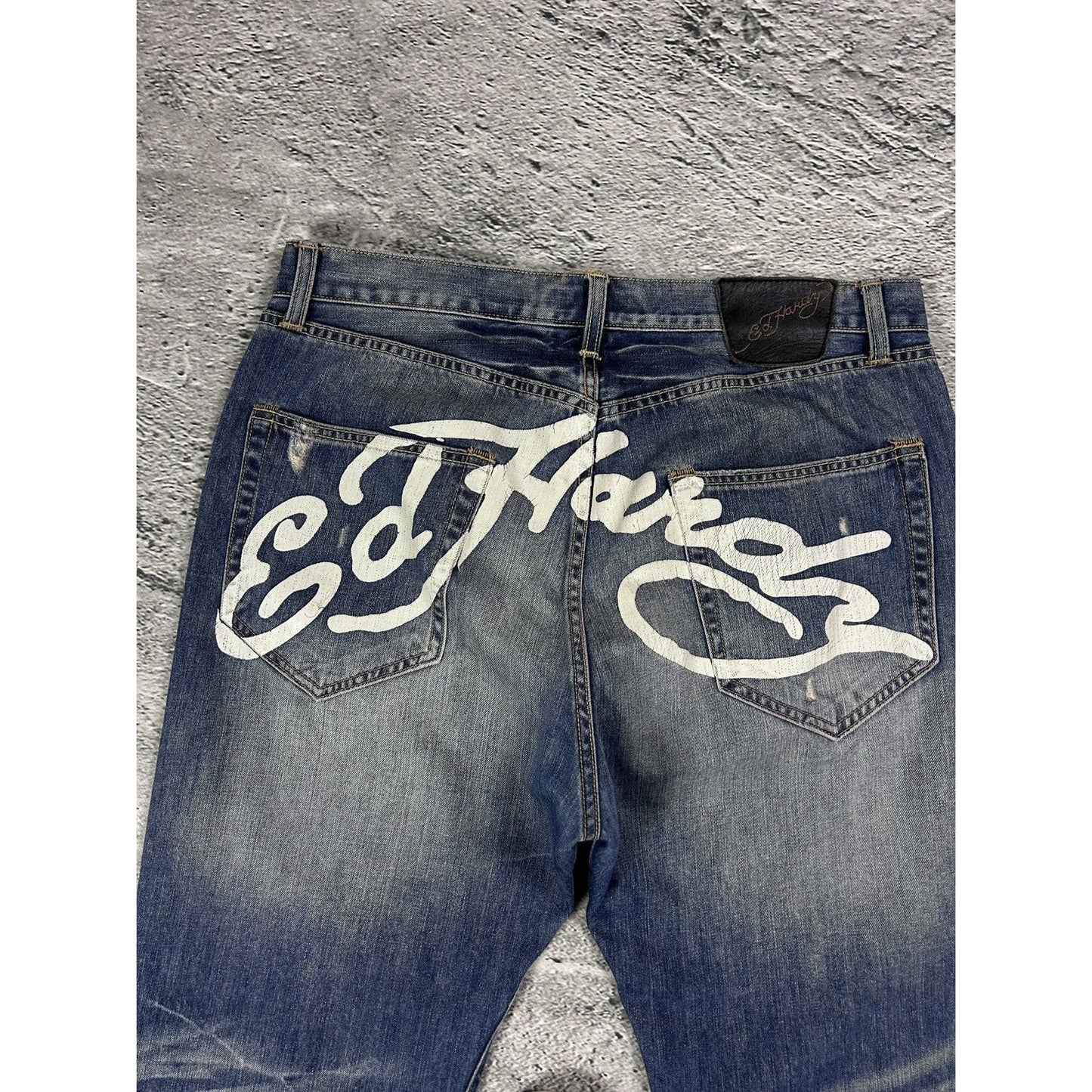 Ed Hardy Christian Audigier vintage jeans big logo pants