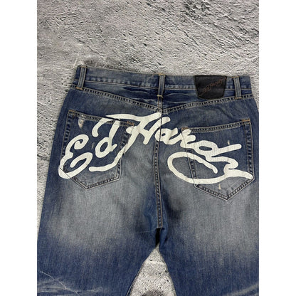 Ed Hardy Christian Audigier vintage jeans big logo pants