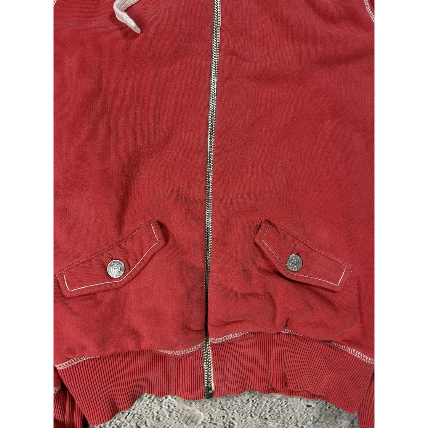 True Religion zip hoodie red/pink California big logo hood