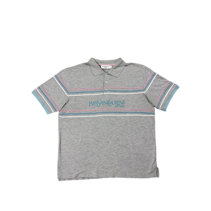 Yves Saint Laurent polo big logo t-shirt vintage grey