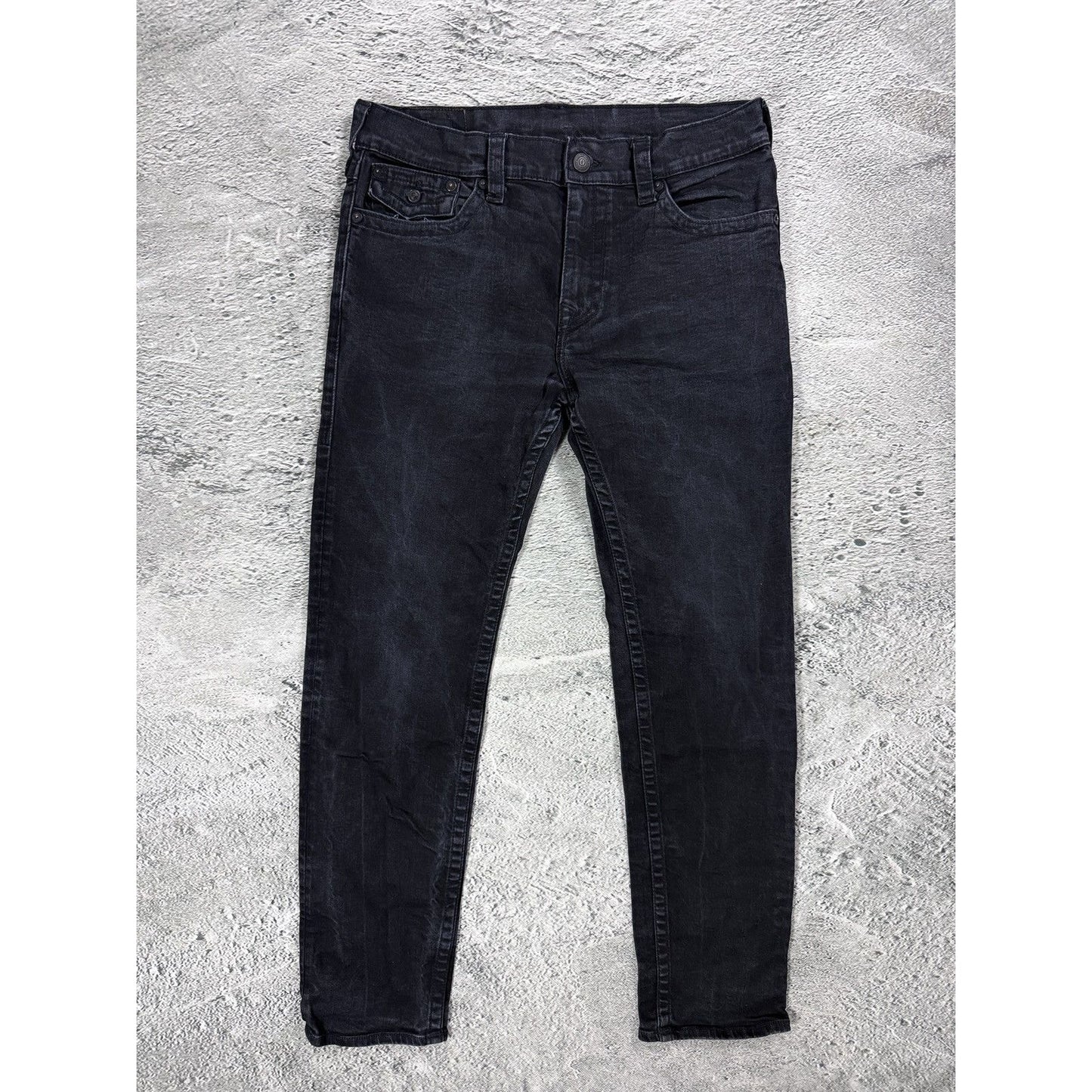 True Religion black jeans white horseshoe logo Y2K Rocco