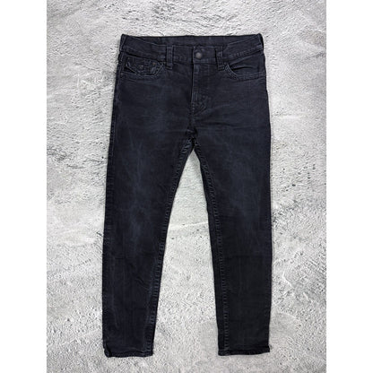 True Religion black jeans white horseshoe logo Y2K Rocco