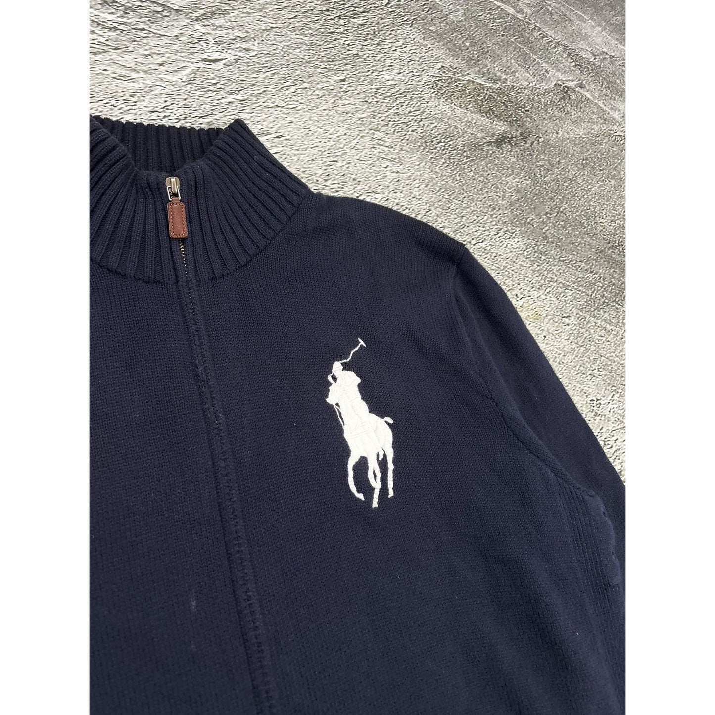 Chief Keef Polo Ralph Lauren zip sweater USA big pony navy