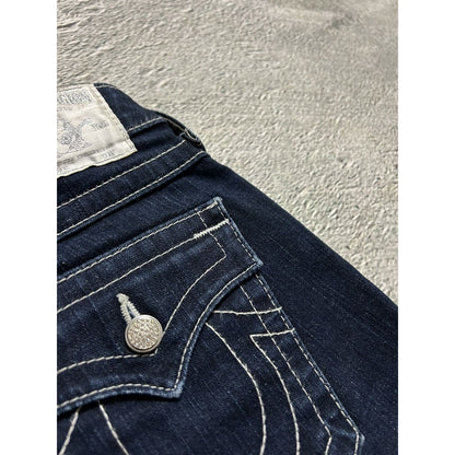 True Religion jeans slim white rhinestones vintage blue