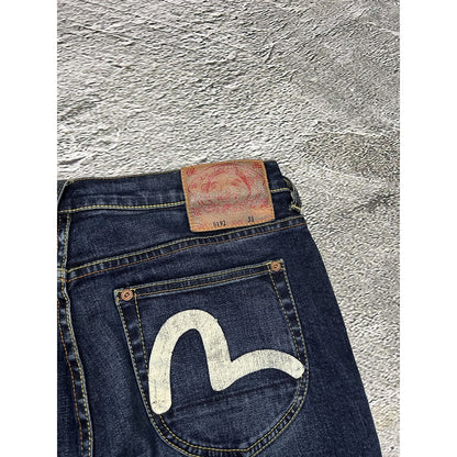 Evisu jeans vintage navy denim white seagulls bootcut