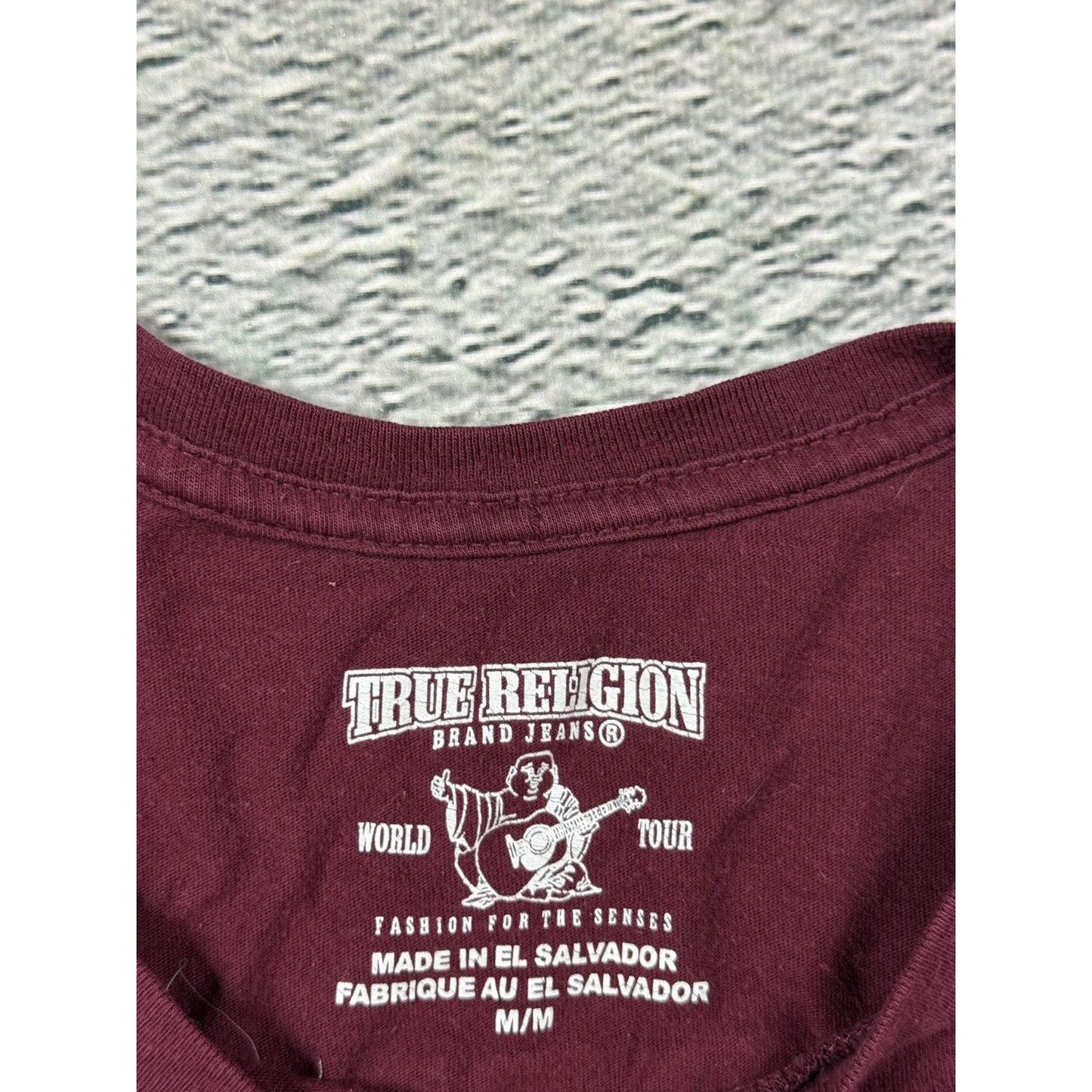 True Religion burgundy red T-shirt logo California