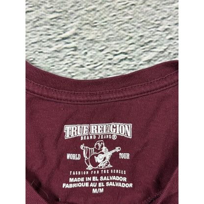 True Religion burgundy red T-shirt logo California
