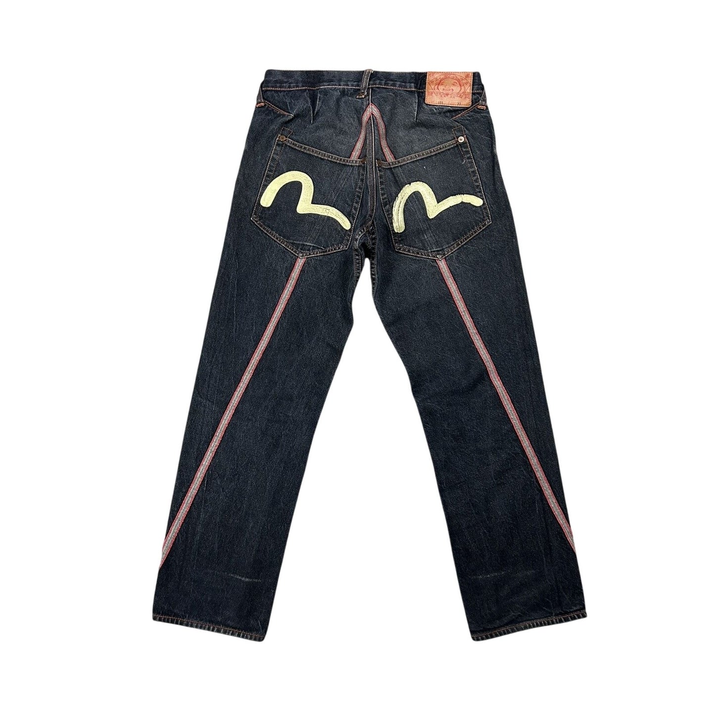Evisu jeans vintage handpainted seagull inside out selvedge