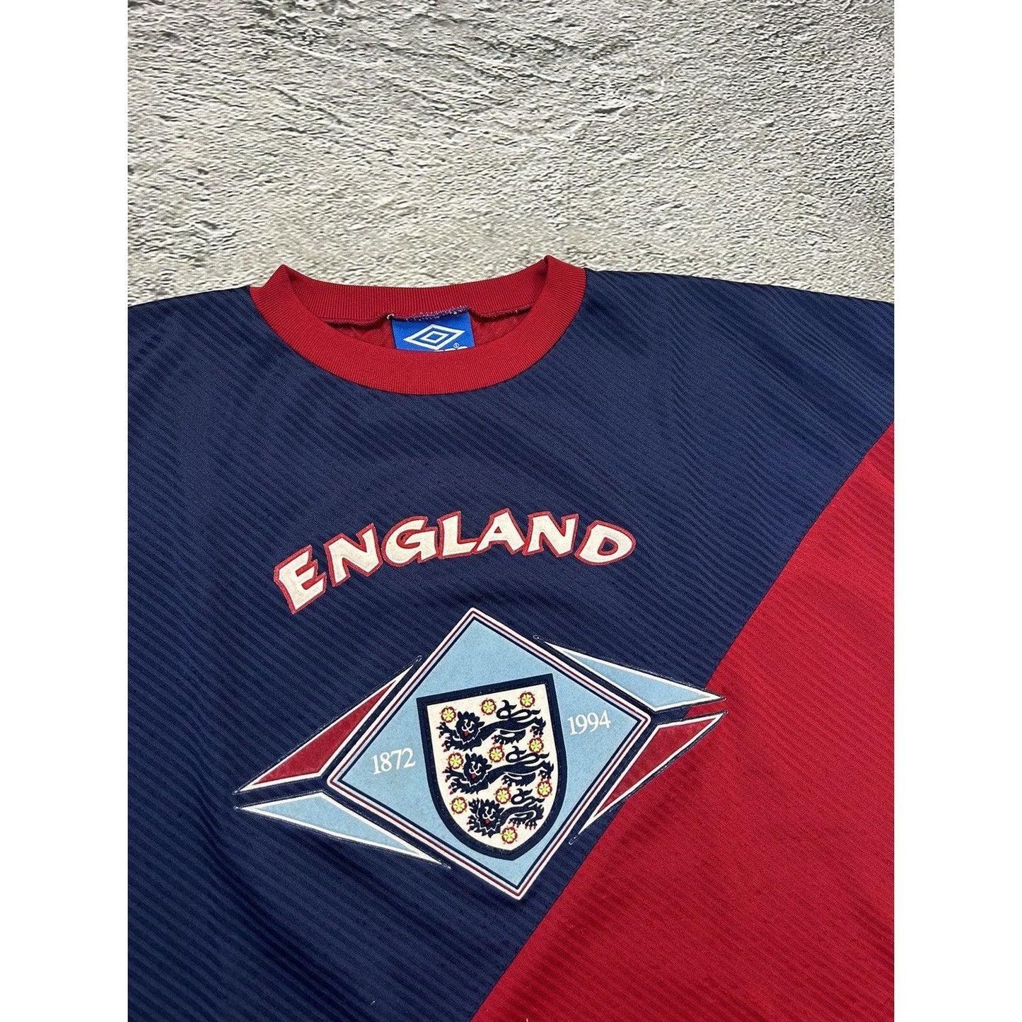 England vintage Umbro training jersey 1994 1894 navy red