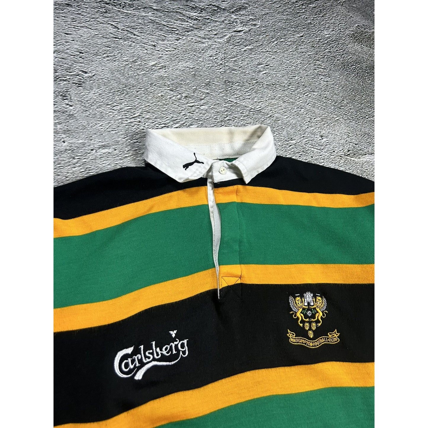 Puma Northampton FC Rugby Shirt jersey Jamaica 90s Carlsberg