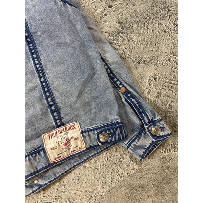True Religion denim jacket trucker washed blue rope stitch