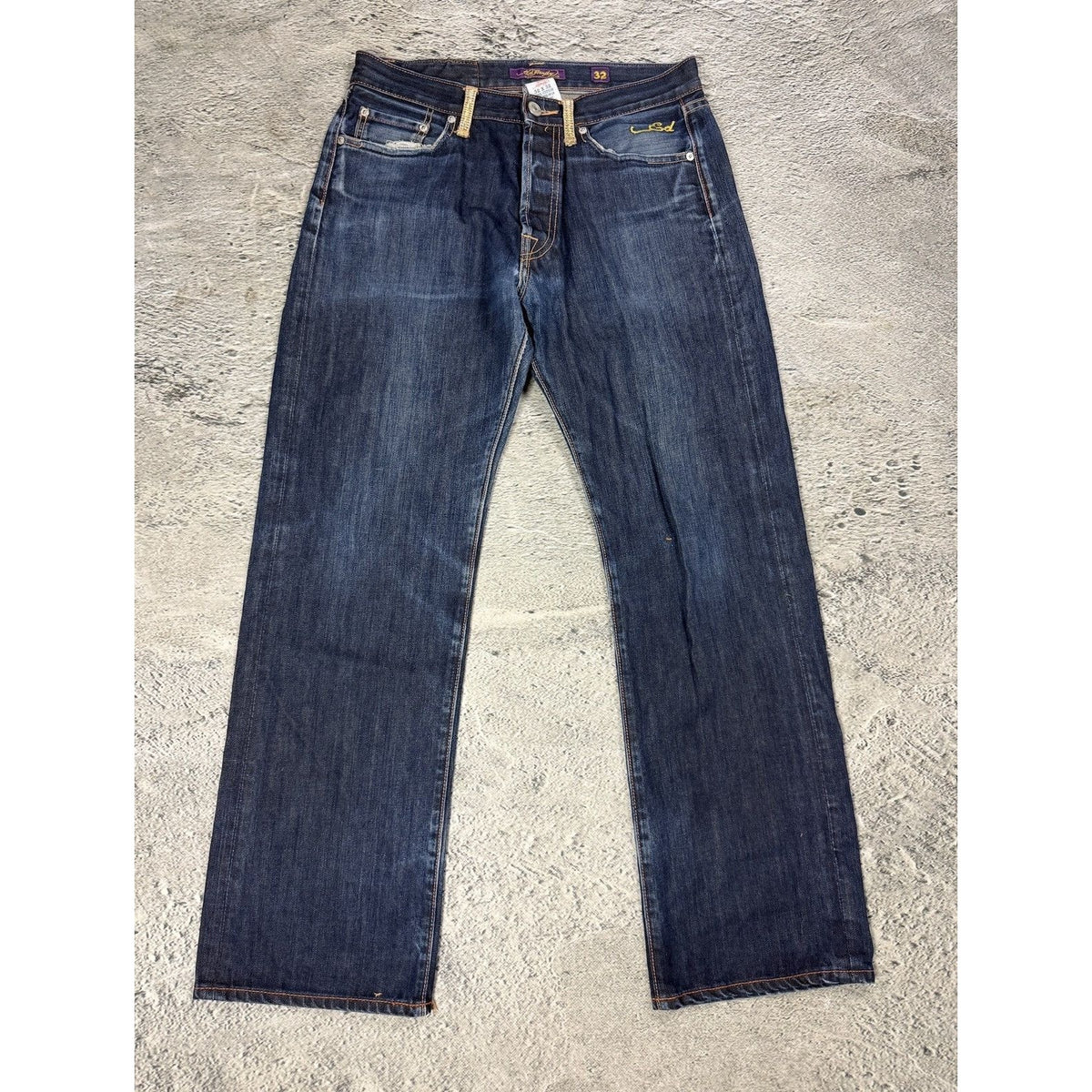 Ed Hardy vintage jeans skull embroidered big logo pants
