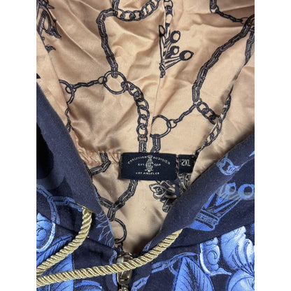 Christian Audigier gold black vinatage zip hoodie