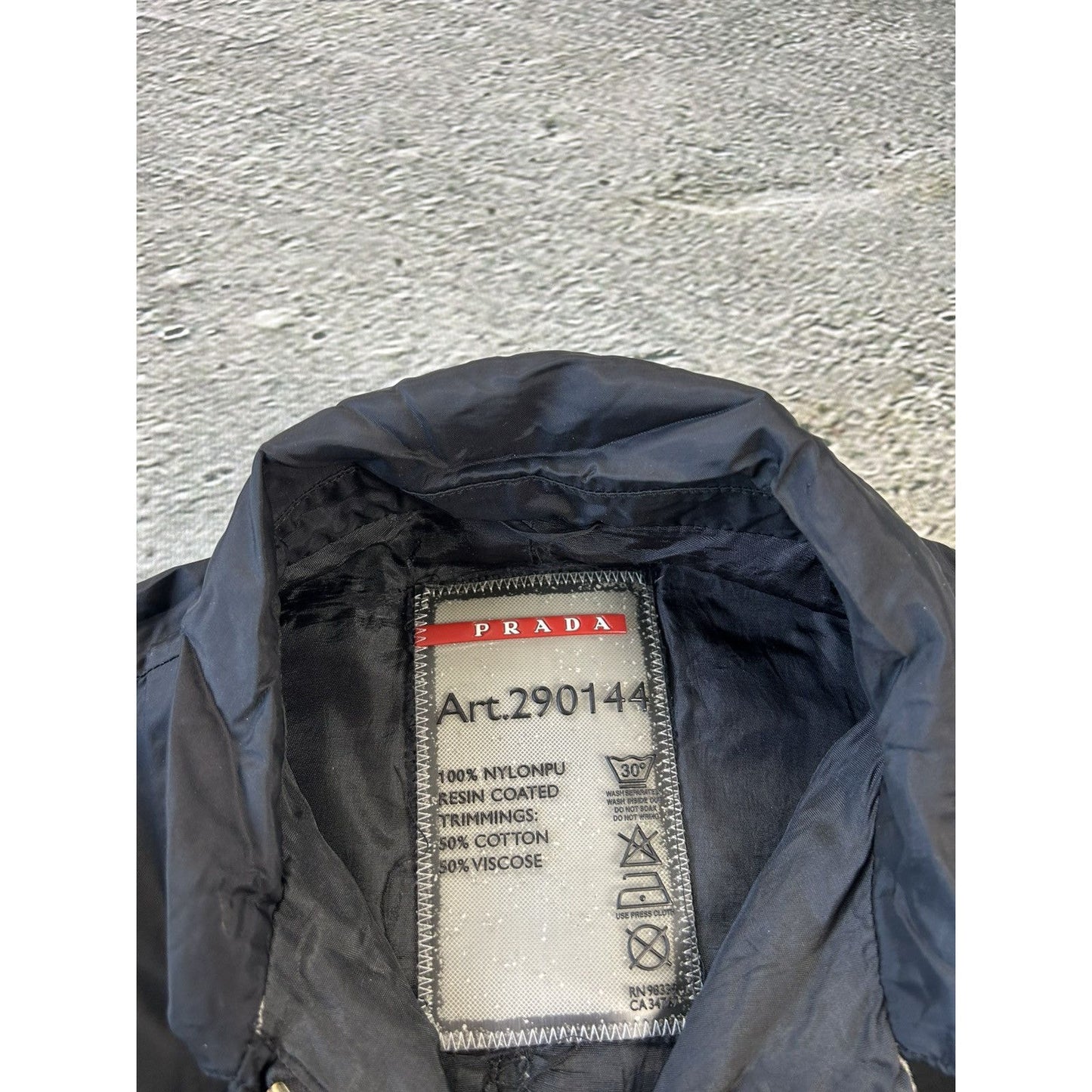 Prada nylon trench coat navy vintage