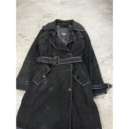 Dolce & Gabbana coat vintage black leather lambskin