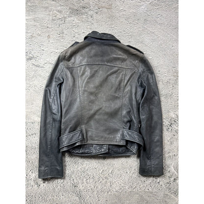 Allsaints Vintage Leather Jacket biker Avant Garde gray