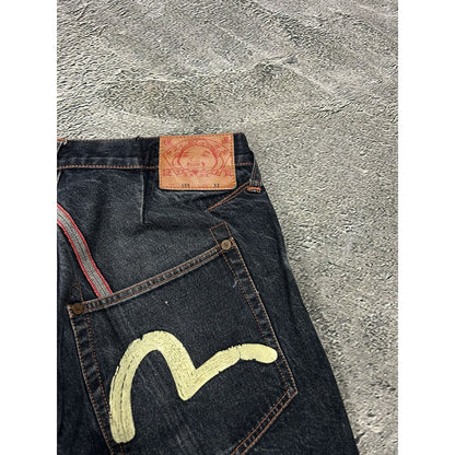 Evisu jeans vintage handpainted seagull inside out selvedge