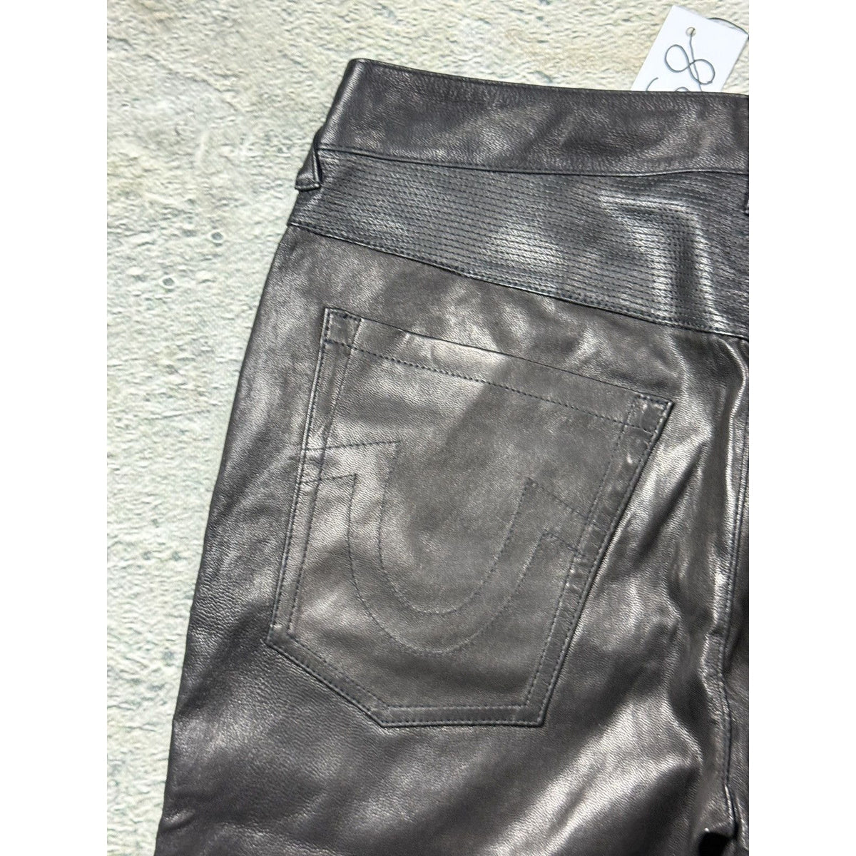 True Religion vintage jeans leather Goat biker black Hedi
