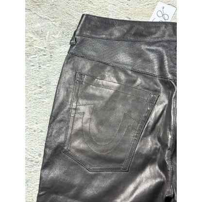 True Religion vintage jeans leather Goat biker black Hedi