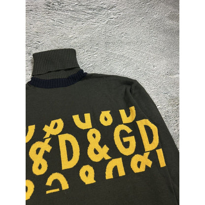 Dolce & Gabbana vintage sweater turtleneck big logo knit