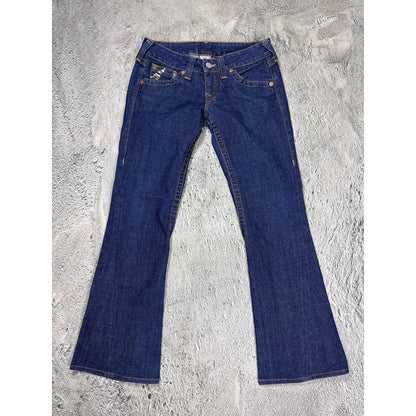 True Religion jeans Flared bootcut navy silver blue painted