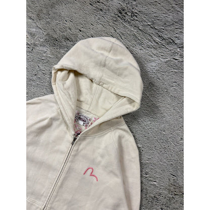 Evisu zip hoodie biege vintage big logo cherry blossom japan