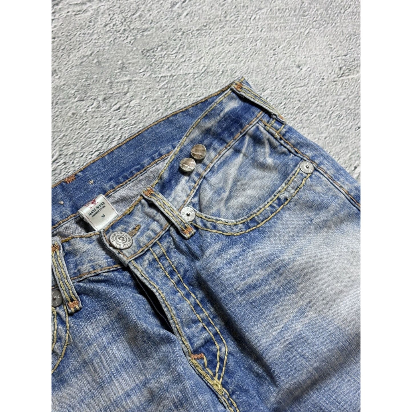 True Religion blue jeans Y2K Geno vintage thick stitching