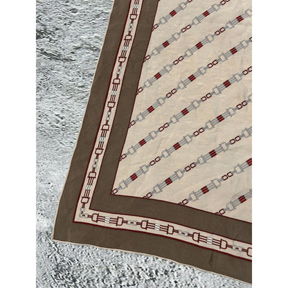 Celine silk scarf vintage brown beige chains