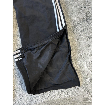 Adidas vintage black track pants small logo 2000s drill Y2K