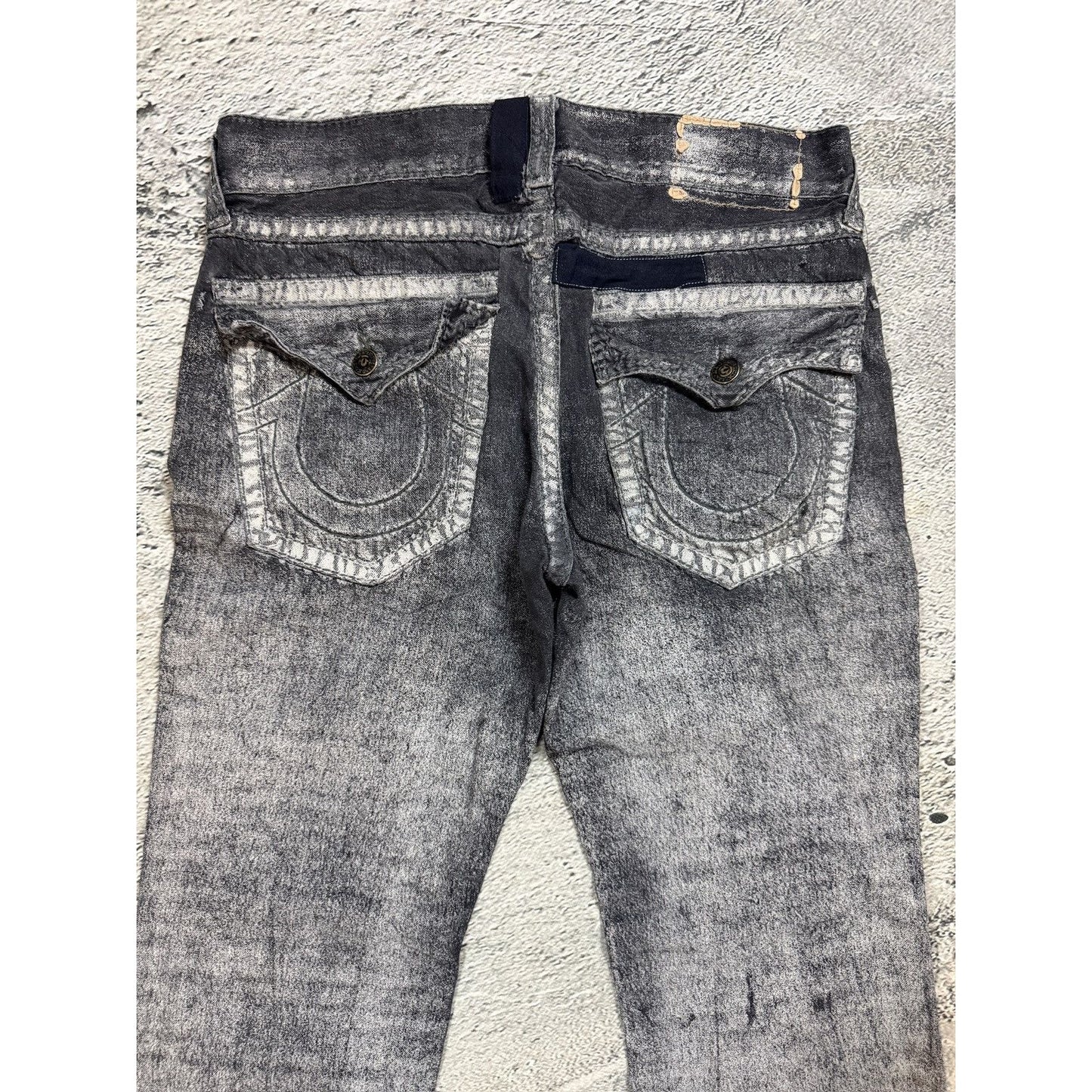 True Religion black dark grey black painted jeans Ricky