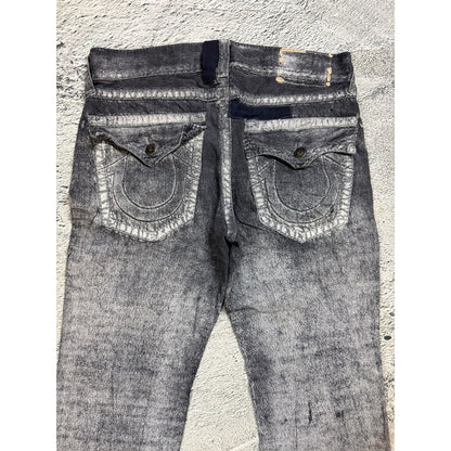 True Religion black dark grey black painted jeans Ricky