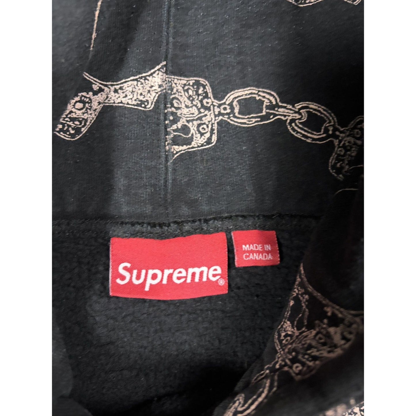 Supreme hoodie handcuffs black hooded sweatshirt FW17