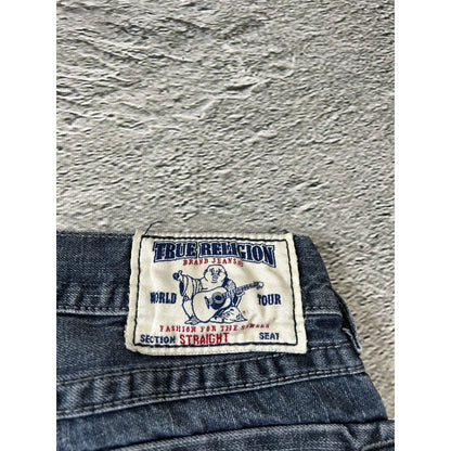 True Religion vintage jeans navy blue thick stitching Y2K