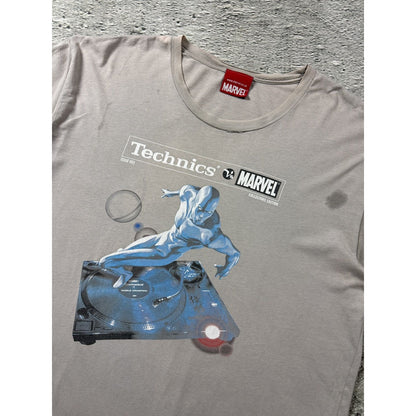 Technics vs Marvel 2006 vintage tee tshirt Silver Surfer