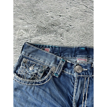 True Religion vintage blue jeans Ricky thick stitching Y2K