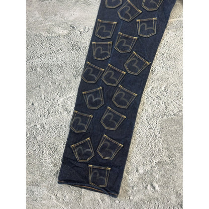 Evisu multipocket jeans front logo rare sample black
