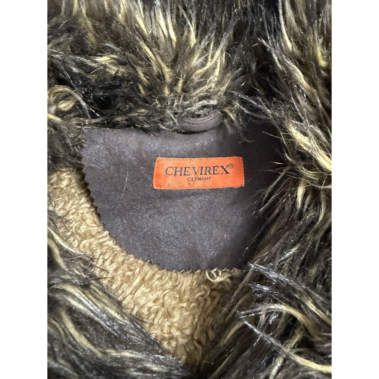 Chevirex vintage faux fur jacket brown coat