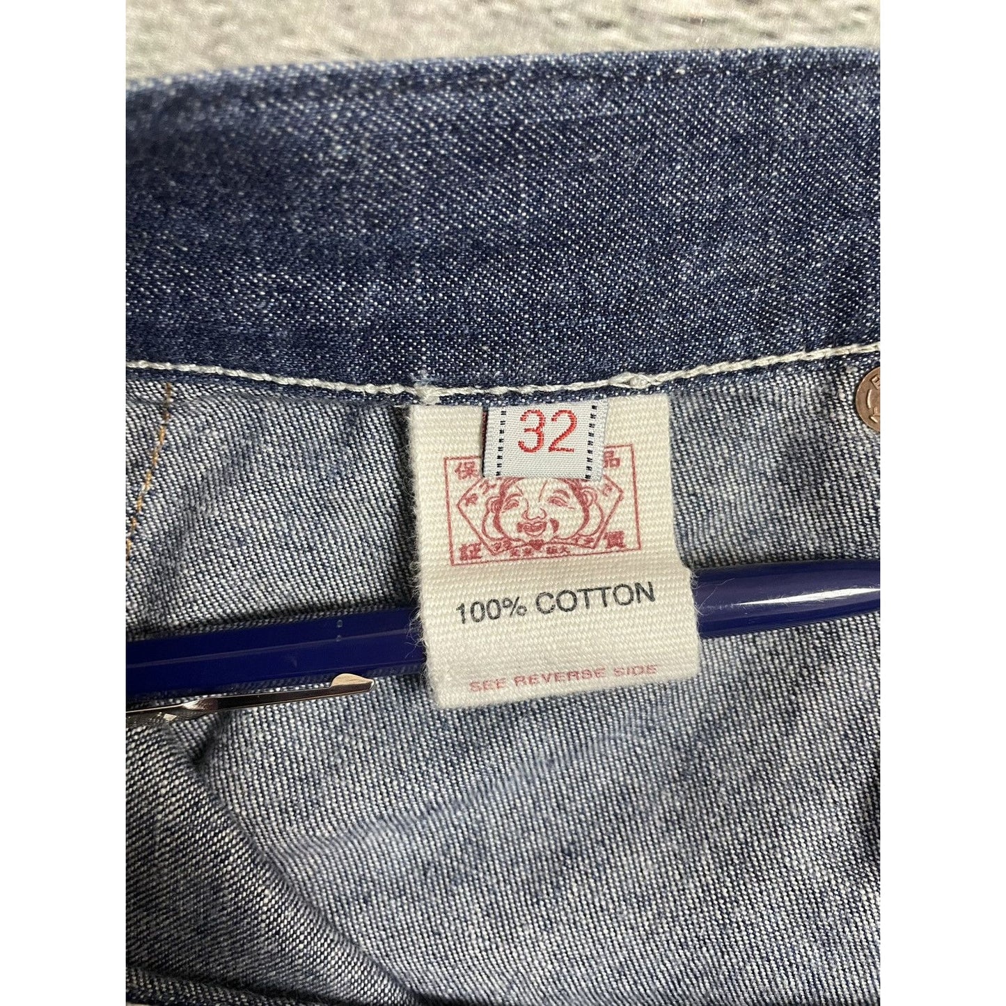 Evisu jeans vintage inside out selvedge white red