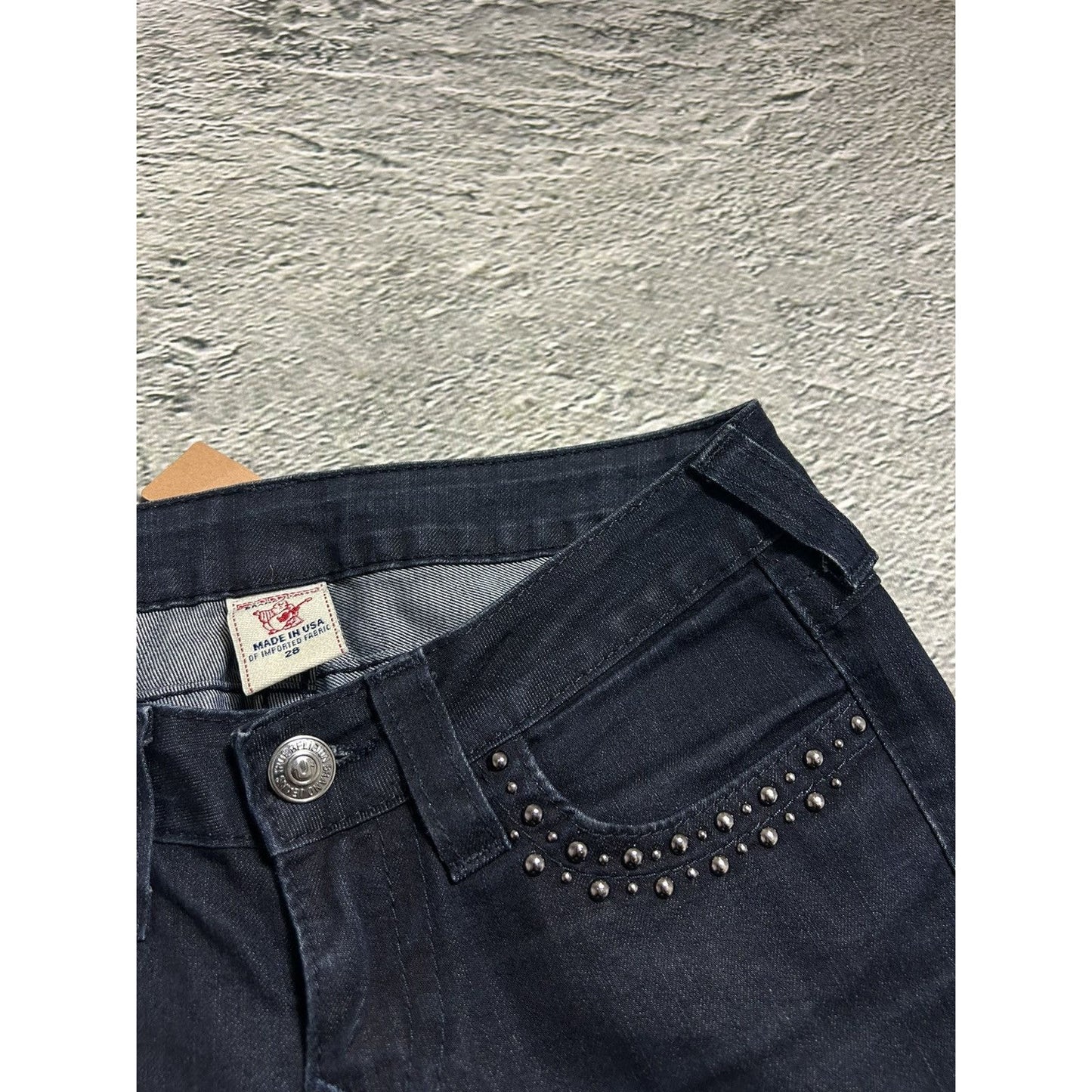 True Religion black jeans studded Billy flared Y2K