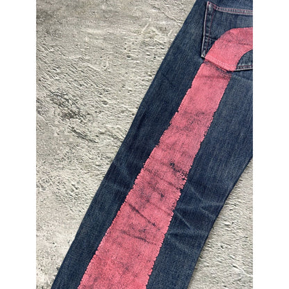 Evisu jeans daicock big logo pink selvedge denim Japan