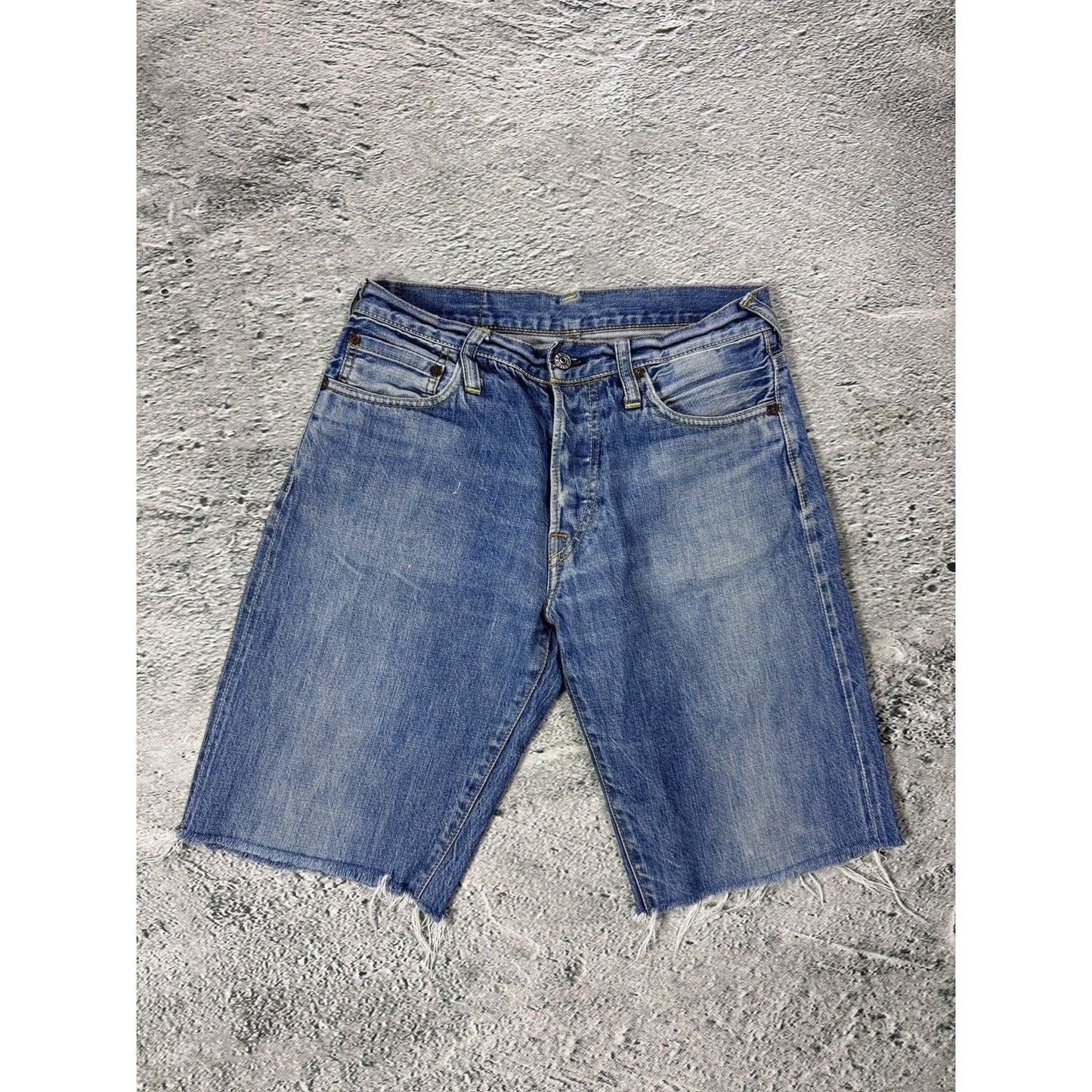 Evisu jorts seagulls embroidered logo vintage jeans shorts