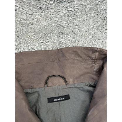 Muubaa Leather Jacket brown smoke grey avant garde