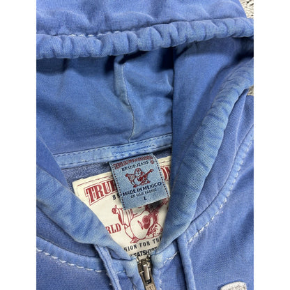 True Religion vintage zip hoodie blue big logo Y2K
