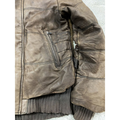 Diesel leather jacket brown vintage avant garde