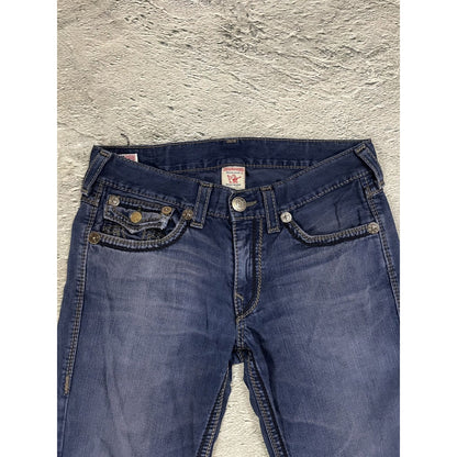 True Religion Billy blue jeans Black thick stitching Y2K