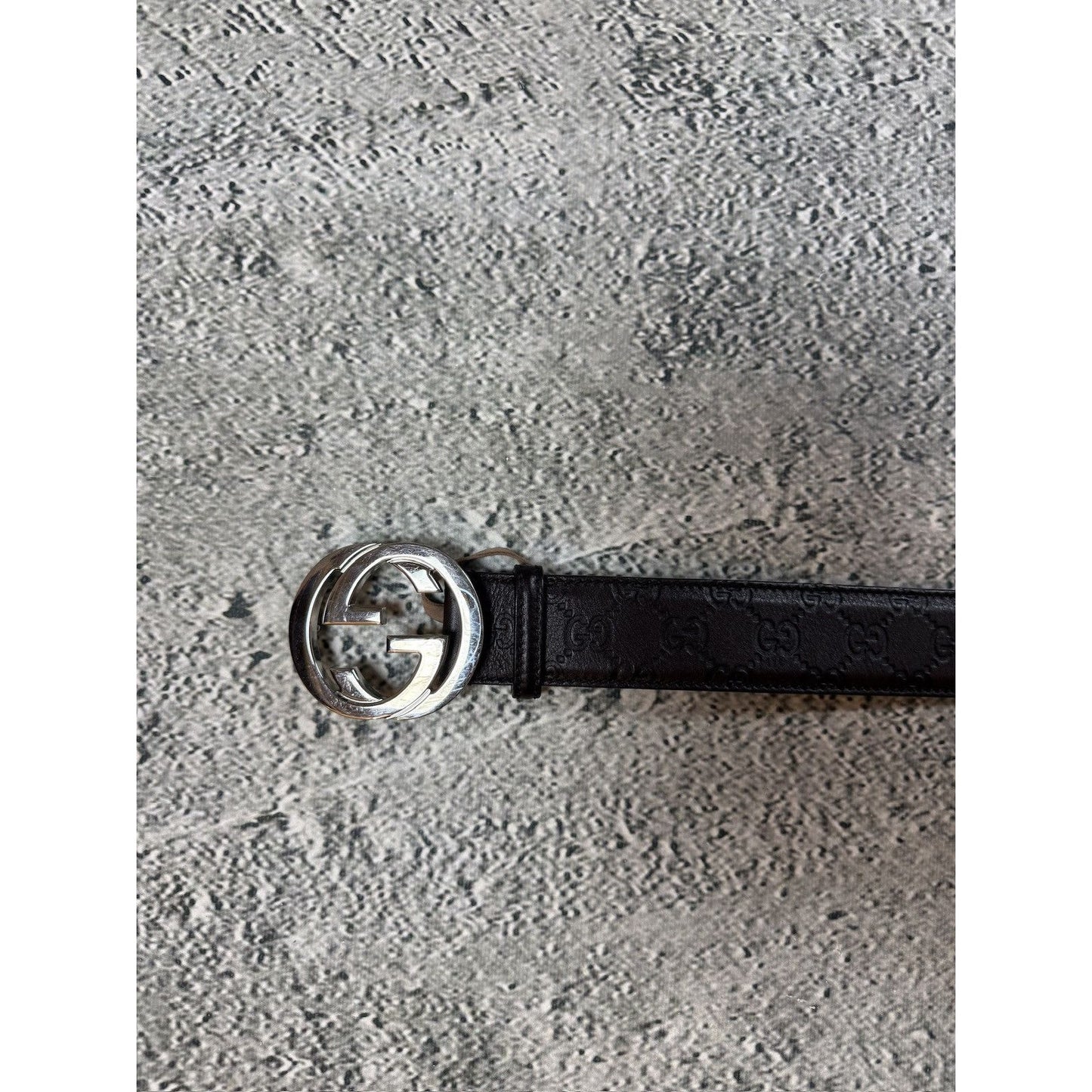 Gucci belt big buckle double G brown silver monogram