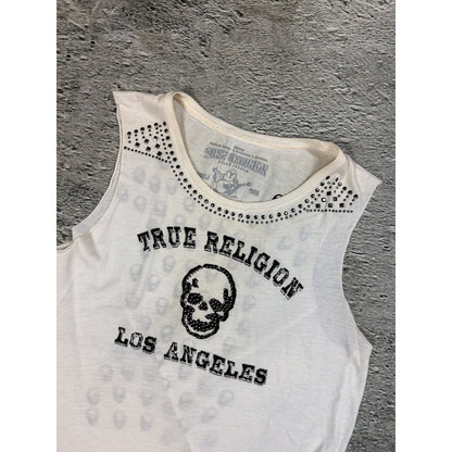 True Religion Skull White Tank Top T-shirt