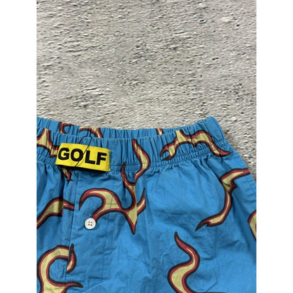 Golf Wang flame shorts blue fire