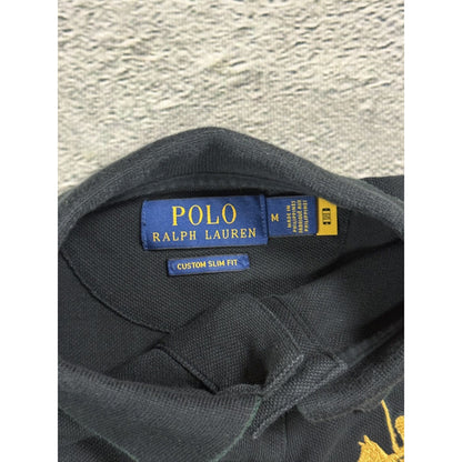 Chief Keef Polo Ralph Lauren Triple Big Pony Gold longsleeve black